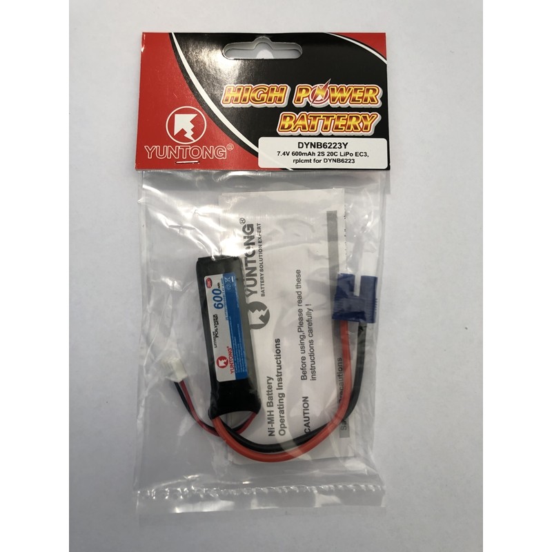 Yuntong 7.4V 600mah 20C LiPo EC3 (Sprint Jet)