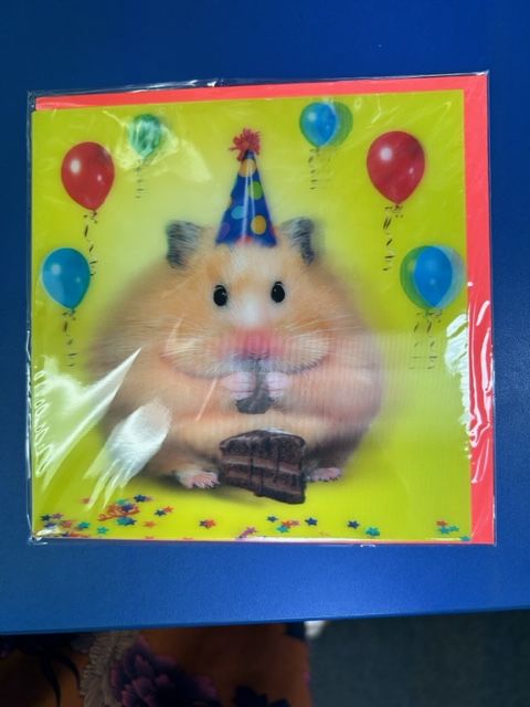 Birthday Card 3D Hamster