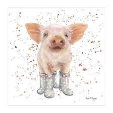 Blank Card-  Pig in Boots