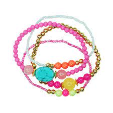 Pink Poppy Set of 4 Festival Bracelets