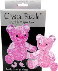 Crystal Puzzle Teddy Bear Pink