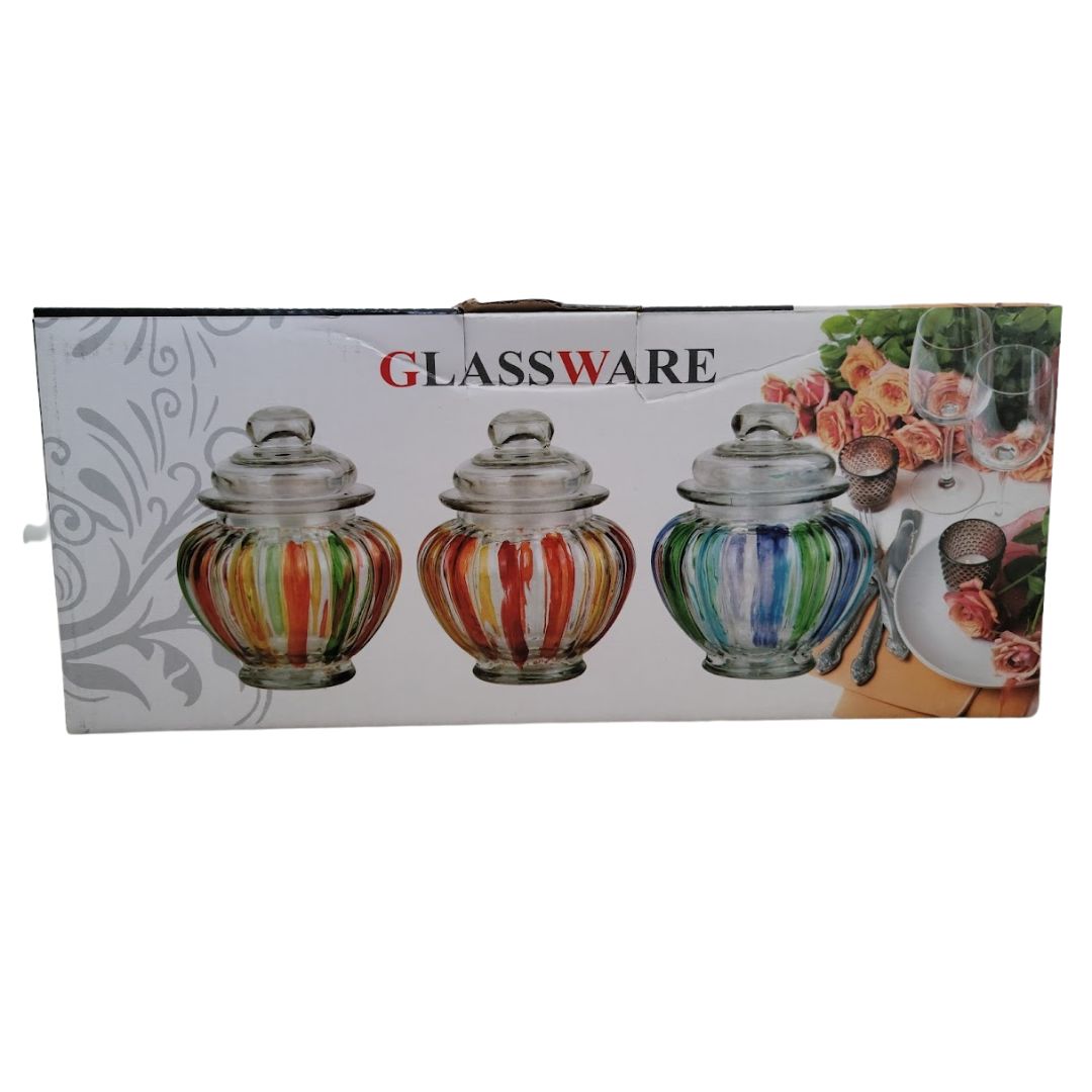 3PC GLASS JAR SET