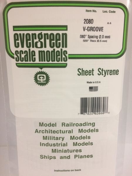 Evergreen Scale Models #2080 V-Groove
