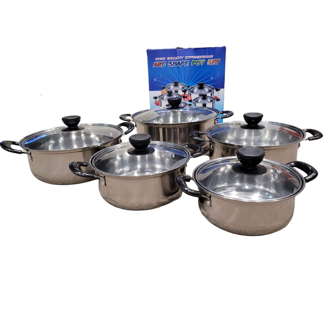 5PC Light Stainless Steel Pot Set IR13-4