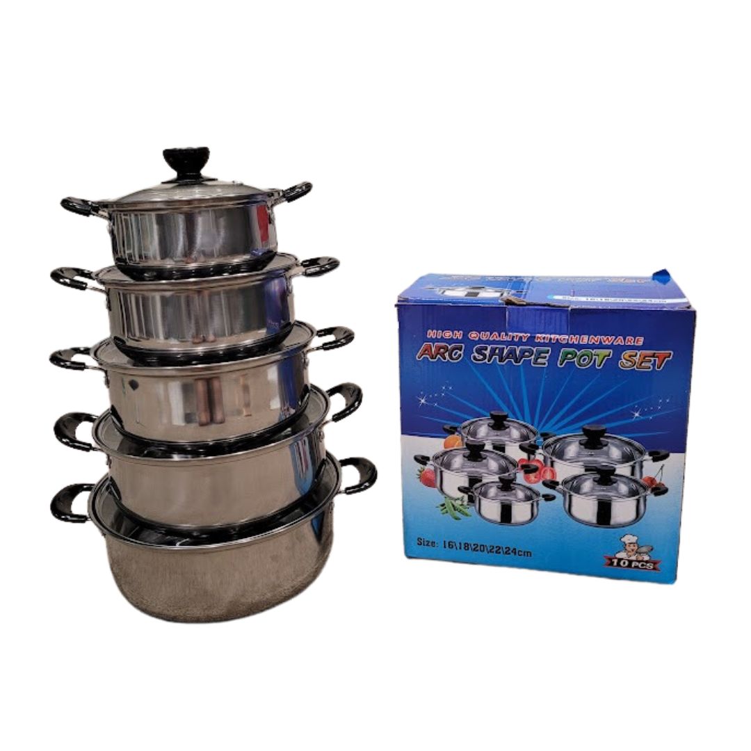 5PC Light Stainless Steel Pot Set IR13-4