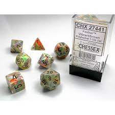 Polyhedral Dice Set Festive Vibrant/brown