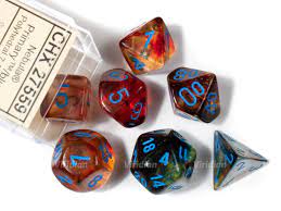 Polyhedral Dice Set Nebula Primary/ blue Luminary