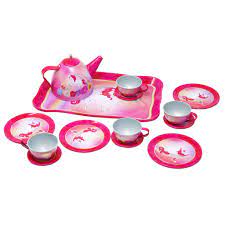 Pink Poppy Unicorn Butterfly Tin Teaset