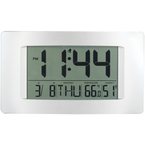CLOCK LCD WALL W/TEMP CALENDAR