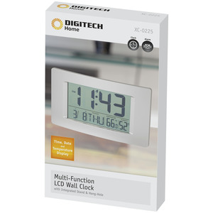 CLOCK LCD WALL W/TEMP CALENDAR