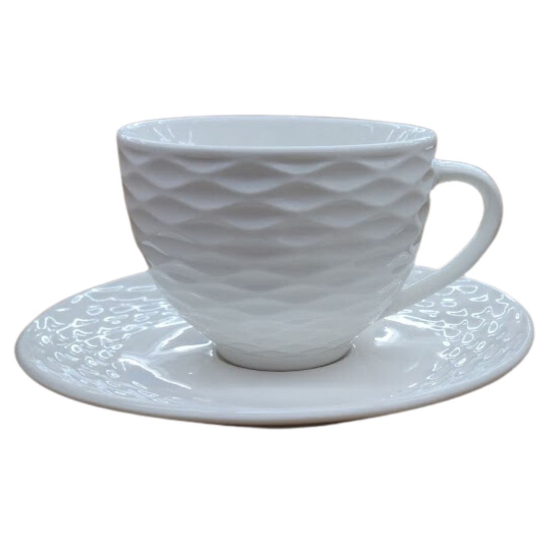 6PC CERAMIC CUP & SAUCER SET