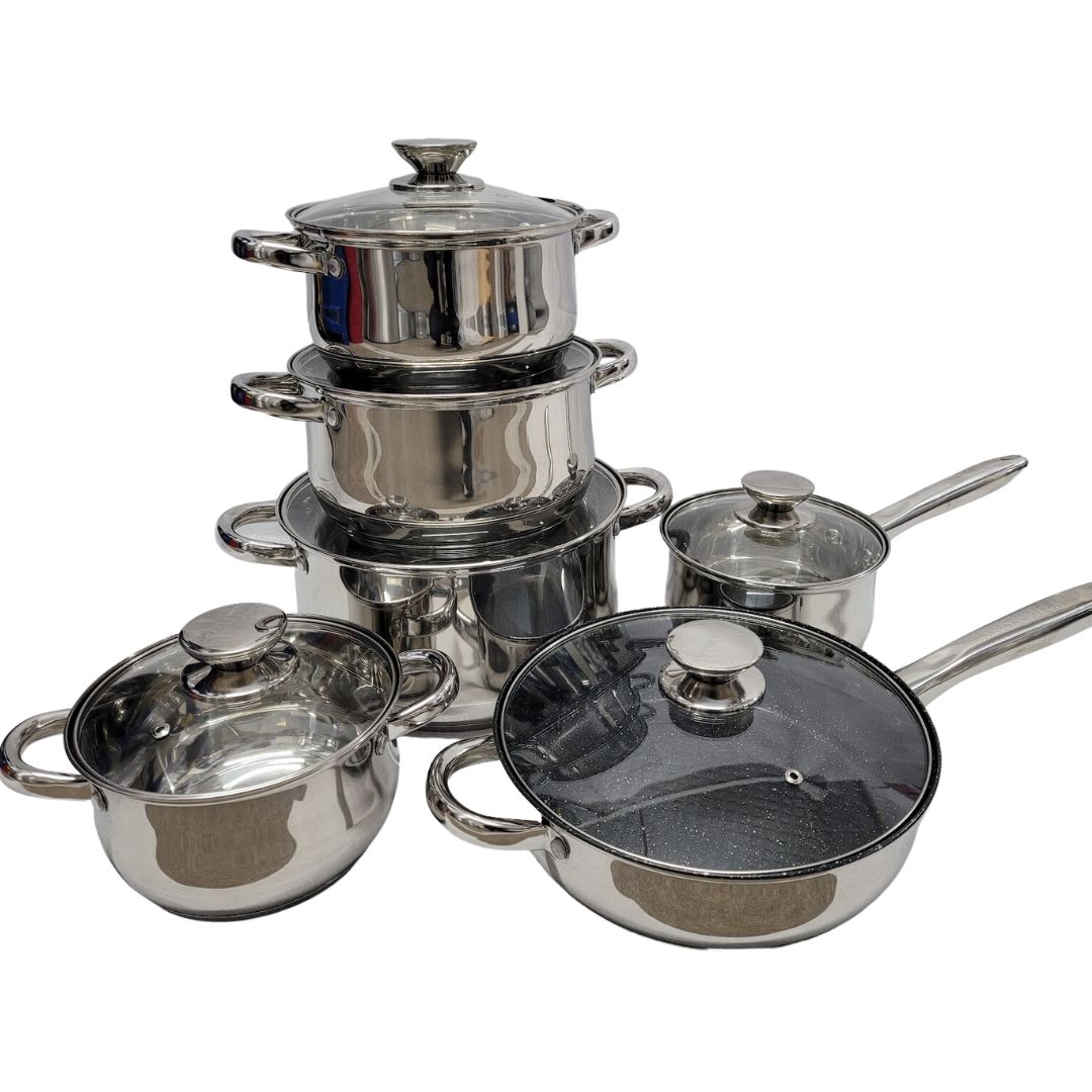 12PC S/S POT SET