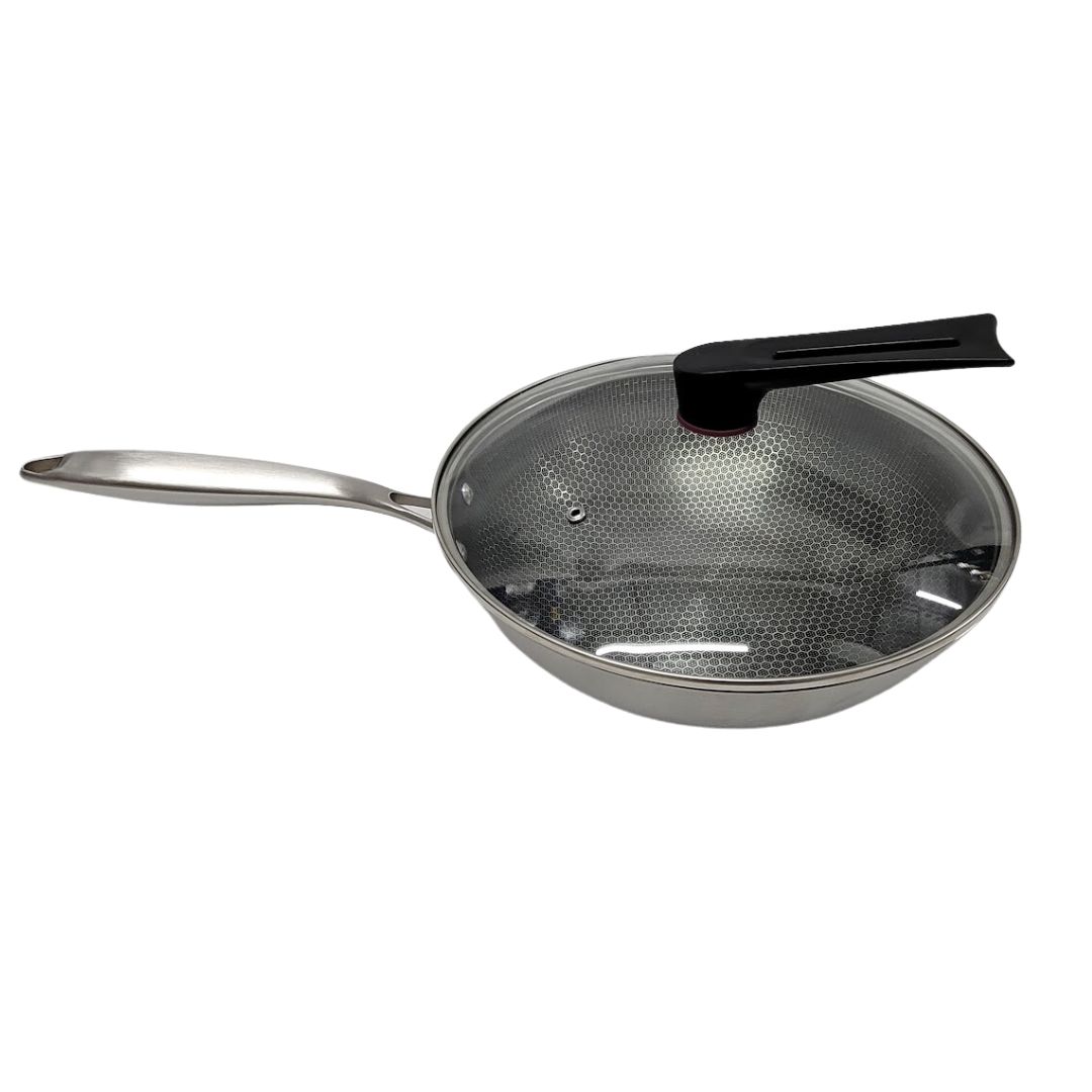 34CM S/S WOK W/LID GIFT BOX