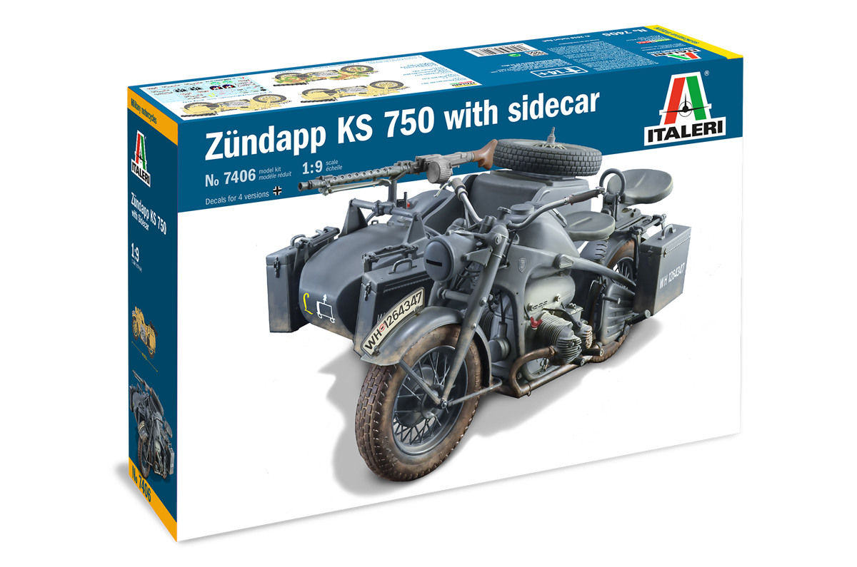 Italeri 1:9 Zundapp KS 750 with Sidecar #7406