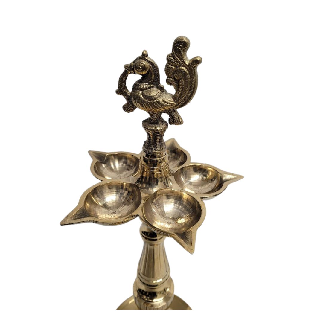 13" 5-BATTI BRASS DIYA