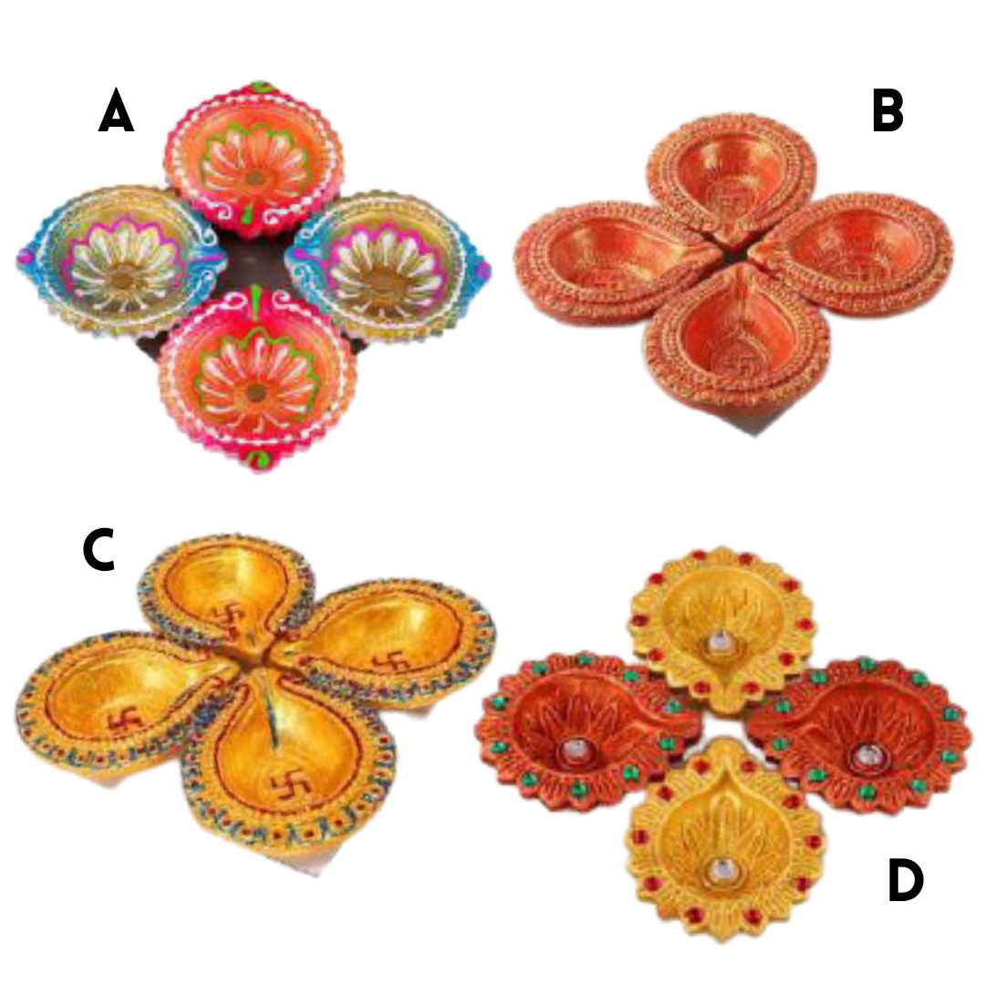 4PC DECO CLAY DIYA