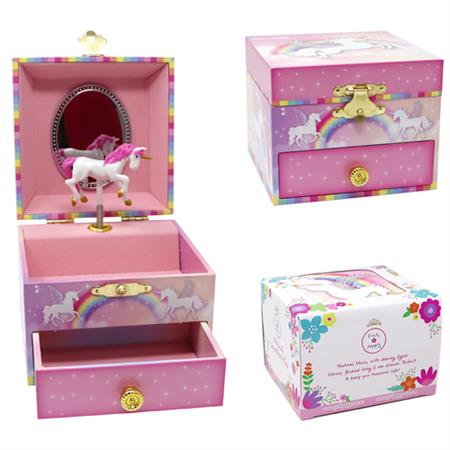 Pink Poppy Unicorn Dreamer Small Music Box