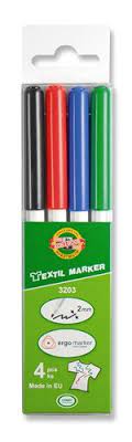 Textile markers 4pk