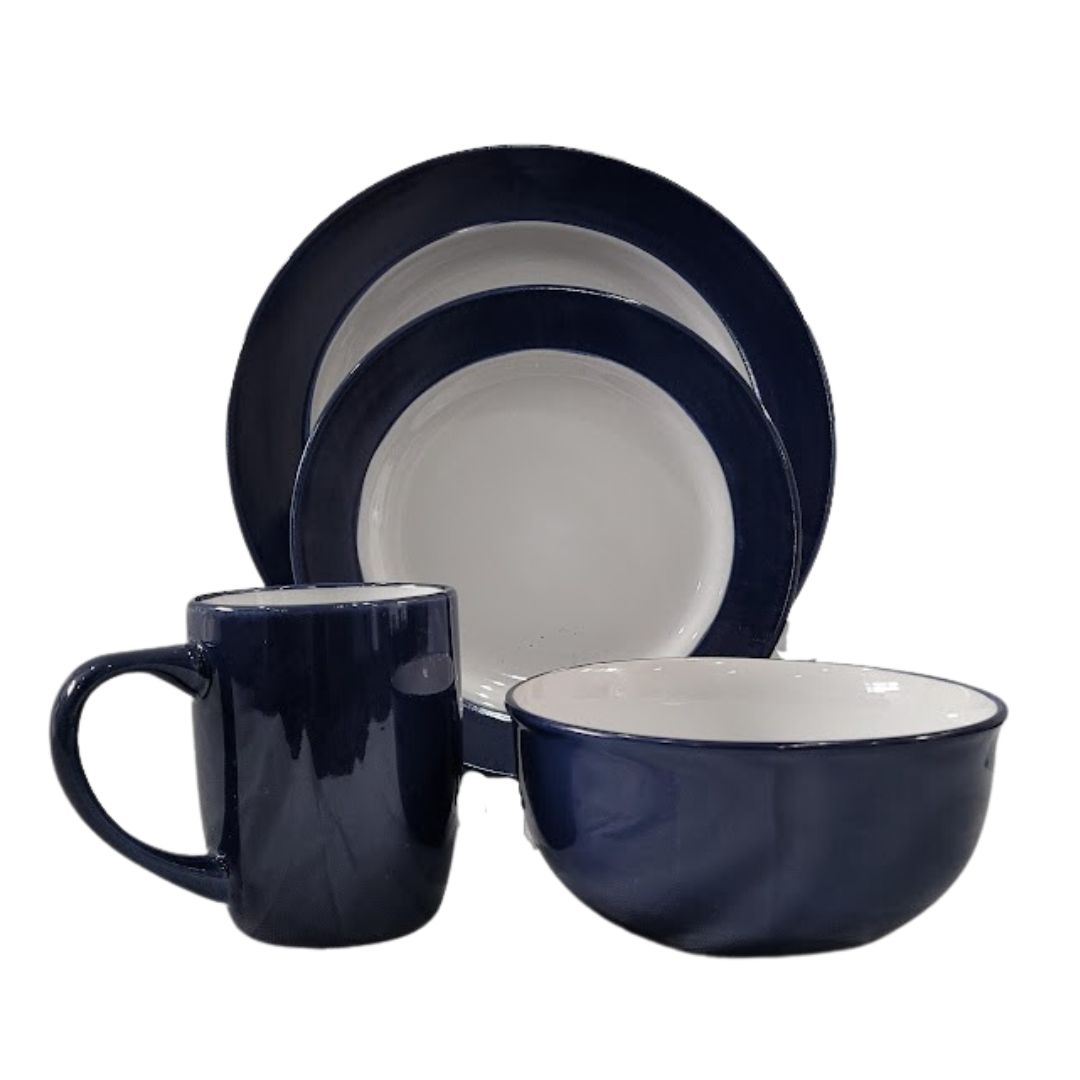 16PC DINNER SET BLUE &WHITE