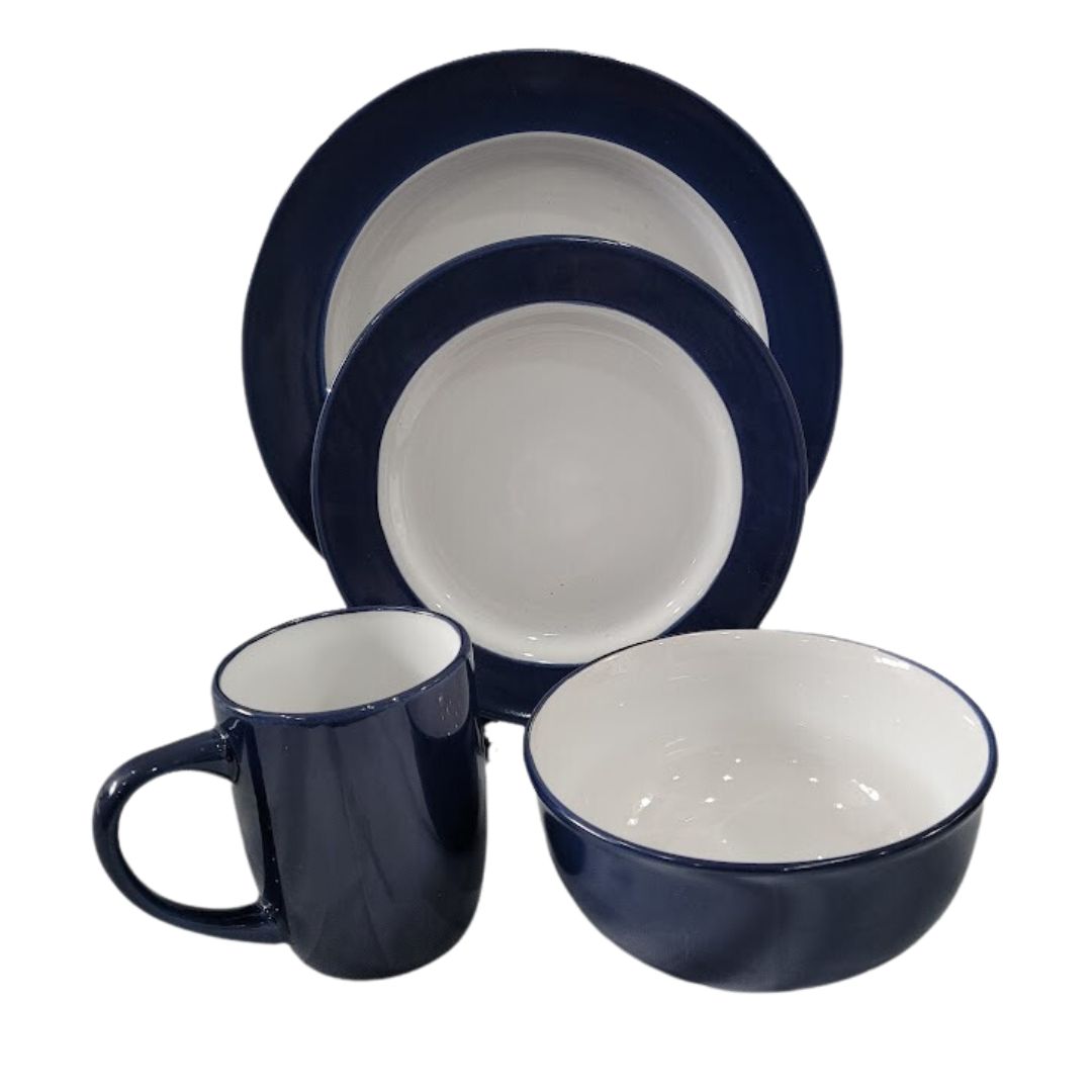 16PC DINNER SET BLUE &WHITE