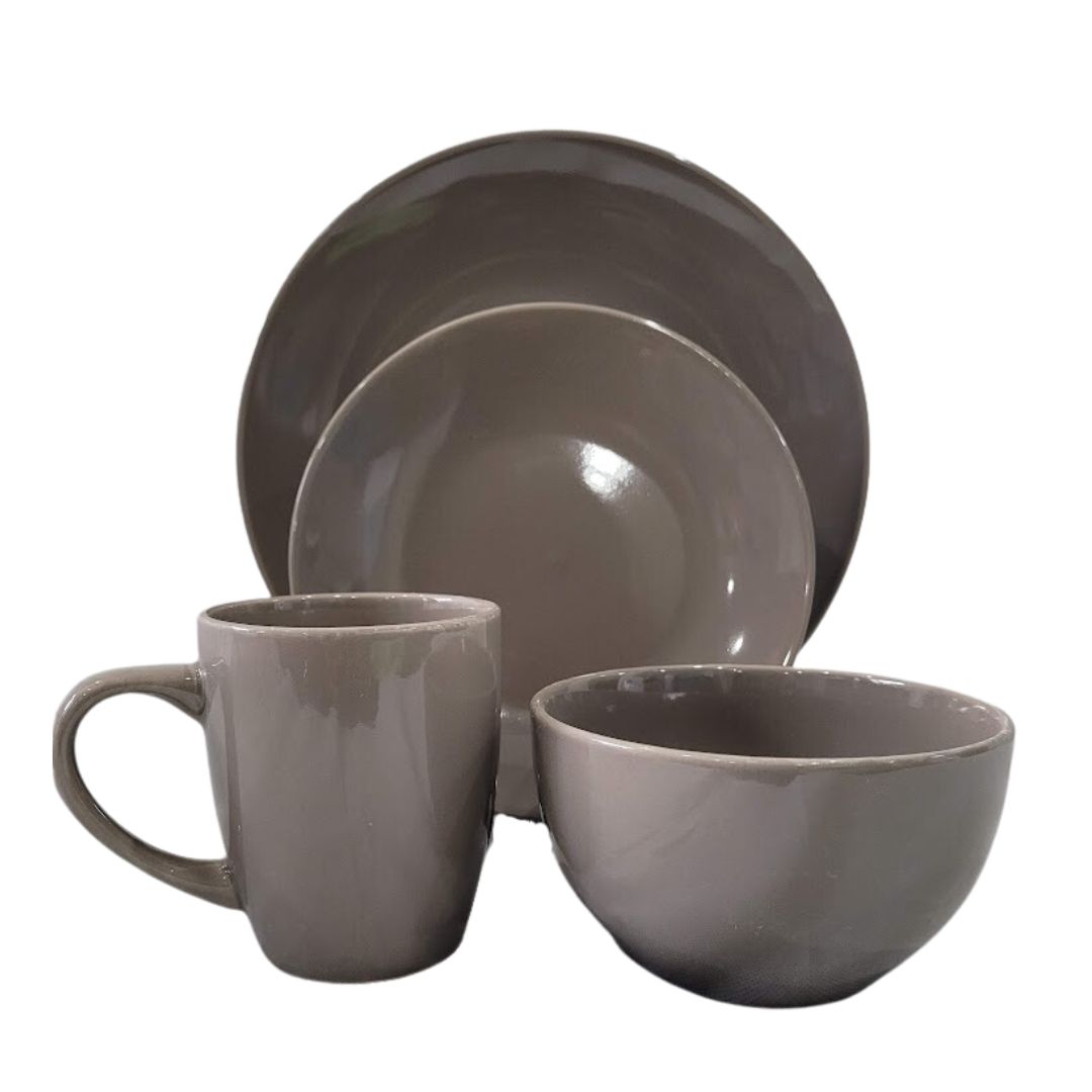 16PC DINNER SET GREY GLAZE