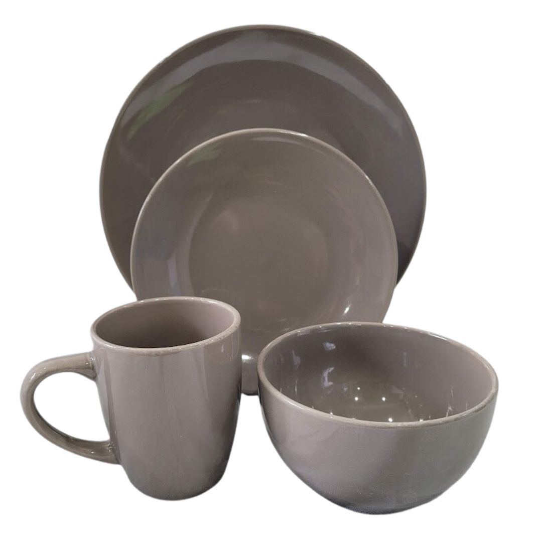 16PC DINNER SET GREY GLAZE