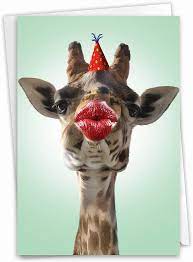 Birthday Card- Birthday Kisses - Giraffe