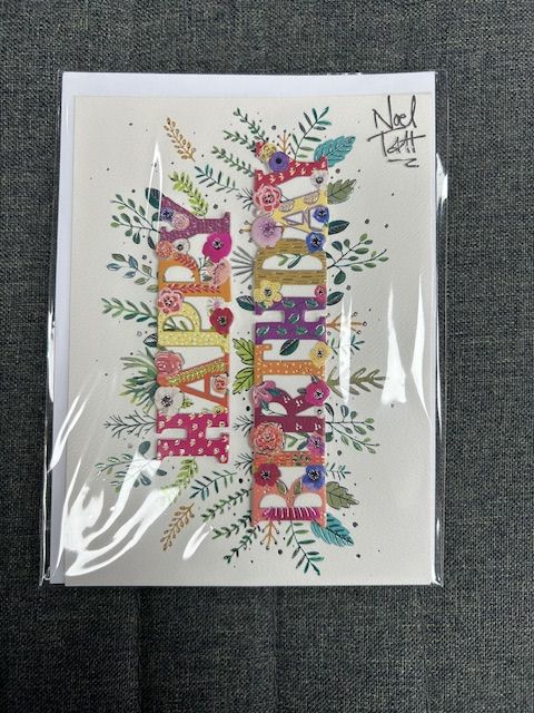 Birthday Card- Happy Birthday Floral 3D
