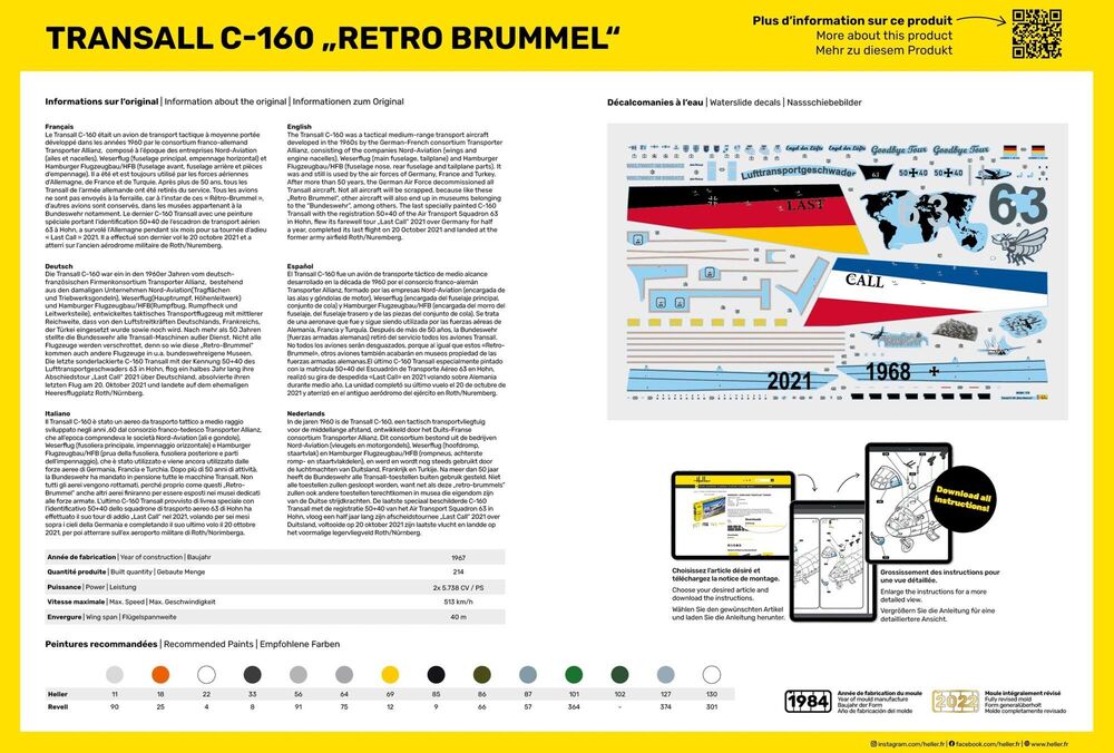 Heller 1/72 Starter Kit Transall C-160 'Retro Brummel'