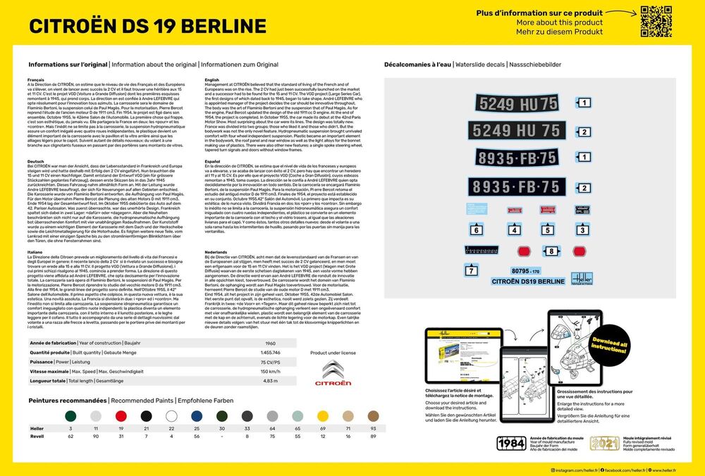 Heller 1/16 Starter Kit Citroen DS19 Berline