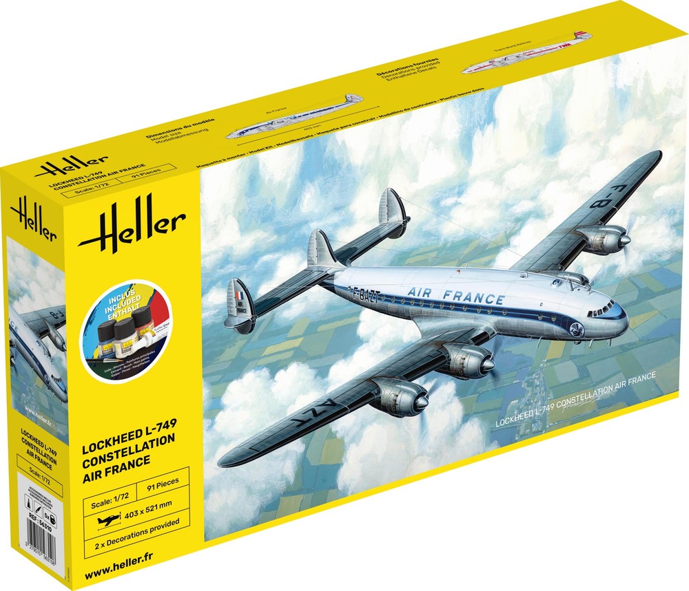 Heller 1/72 Starter Kit Lockheed L-749 Constellation, Air France