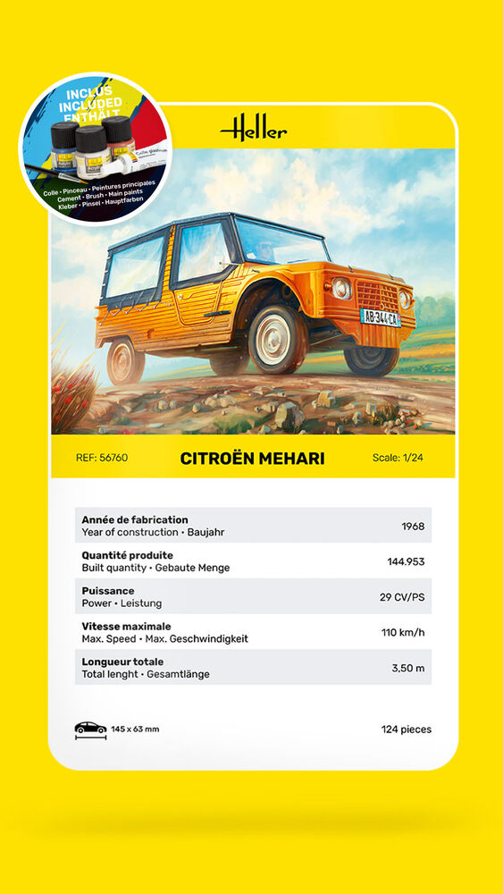 Heller 1/24 Starter Kit Citroen Mehari