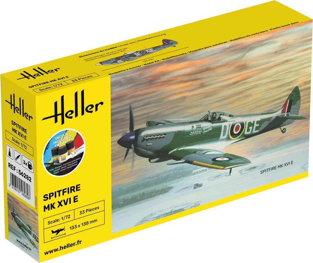Heller 1/72 Starter Kit Spitfire MK XVI E