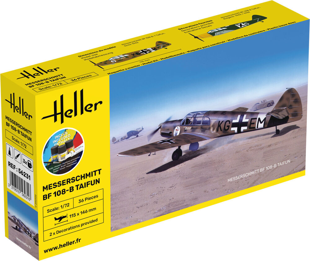 Heller 1/72 Starter Kit Messershmitt BF 108-B Taifun
