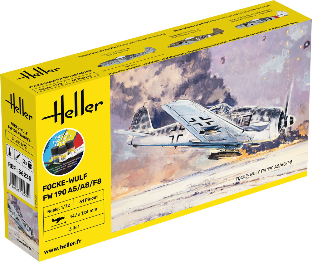 Heller 1/72 Starter Kit Focke-Wulf FW 190 A5/A8/F8