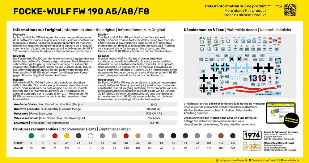 Heller 1/72 Starter Kit Focke-Wulf FW 190 A5/A8/F8