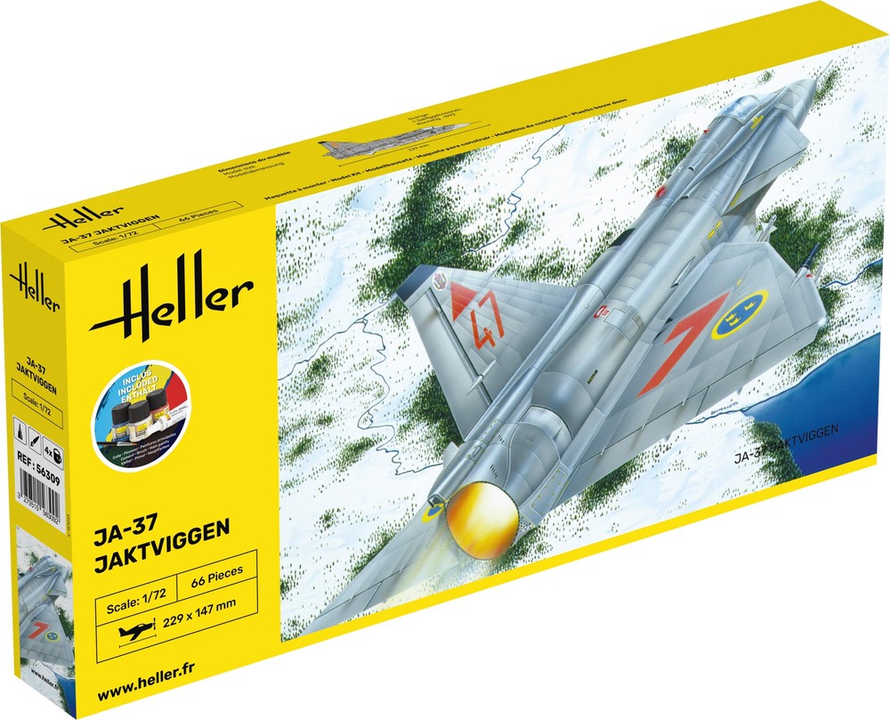 Heller 1/72 Starter Kit JA-37 Jaktviggen