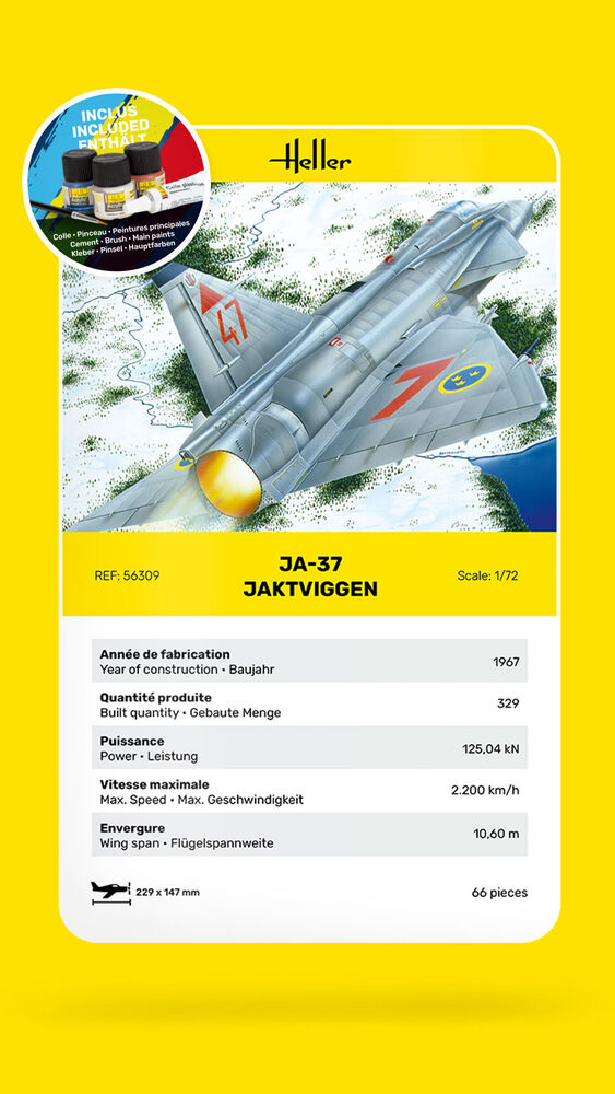 Heller 1/72 Starter Kit JA-37 Jaktviggen