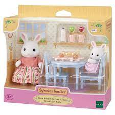 Sylvanian Family 5682 - Snow Rabbit Mother & Baby Breakfast Table