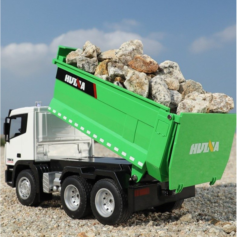 Huina 1:18 9CH Dump Truck, Green/White