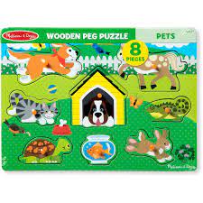 Melissa & Doug Wooden Peg Puzzle Pets