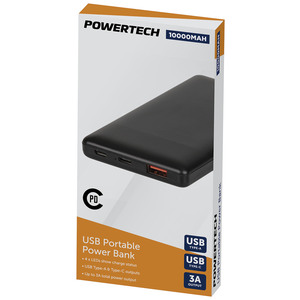 10,000mAh Power Bank with USB-C (PD) and USB-A Ports