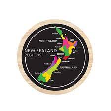 Magnet NZ Regions round wooden 70mm