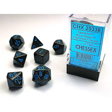Polyhedral Dice Set Speckled Blue Stars CHX25338