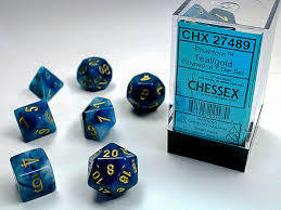 Polyhedral Dice Set Phantom Teal/Gold CHX27489