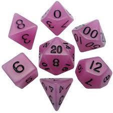 MDG Dice Set-  Acrylic Glow Purple.