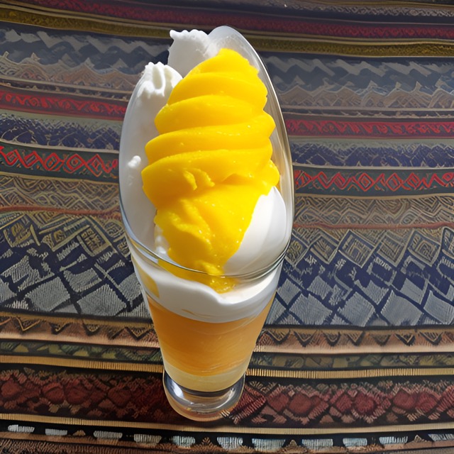 Mango with ice cream