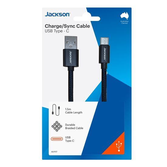 JACKSON 1.5m USB-A To USB-C Sync & Charge Cable