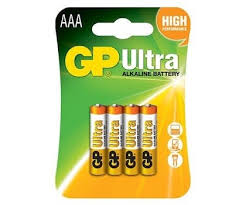 GP Ultra alkaline AAA 4 PKT Batteries