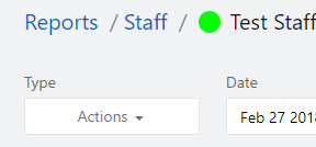 Staff actions type drop down